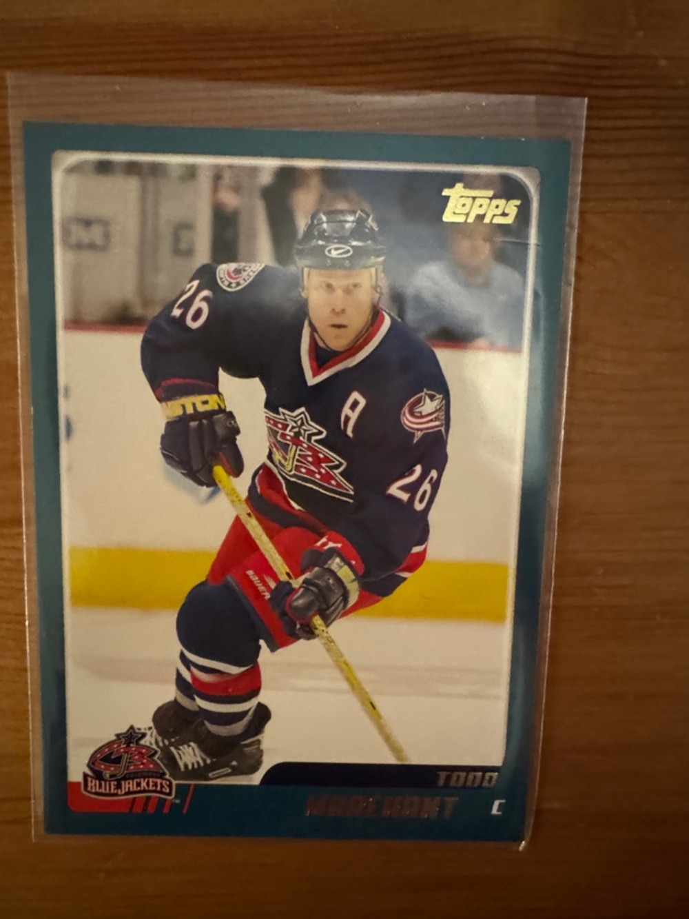 Topps Blue Jackets Hockey Card - Navy Blue, Red, White